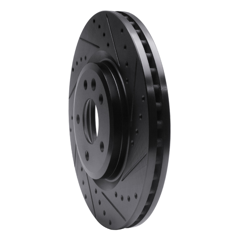 Ford Taurus Brake Rotor (1) - Front Right - R1 Concepts - Drilled & Slotted - Black - `09-`10